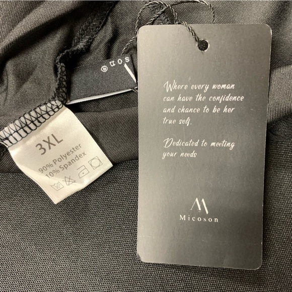 NWT Micoson Women’s 3XL Black Top - Picture 6 of 8